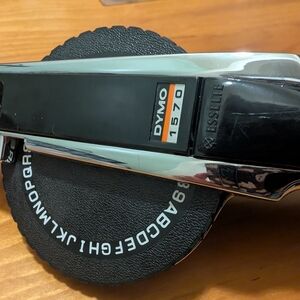 Vintage Dymo 1570 Black and Silver Label Maker Embosser
